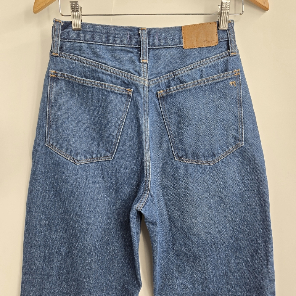 Madewell Baggy‎ Straight Jeans Cropped Raw Hem 24 X 27 - Picture 12 of 16